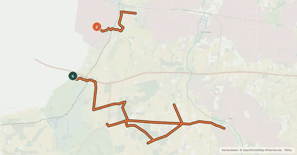 Kartenübersicht der Radroute Amtsvenn-Tour
