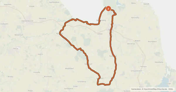Kartenübersicht der Radroute AngelnTörn