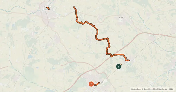 Kartenübersicht der Radroute Anna Katharina Emmerick Pilgerradweg