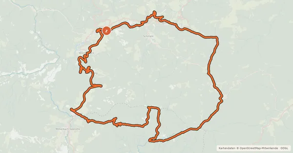 Kartenübersicht der Radroute Annaberg-Hubertussee Runde
