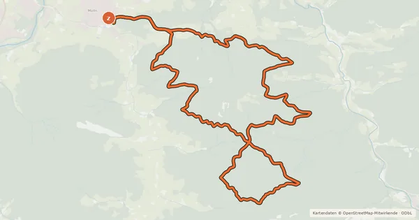Kartenübersicht der Radroute Annasberg-Trailing