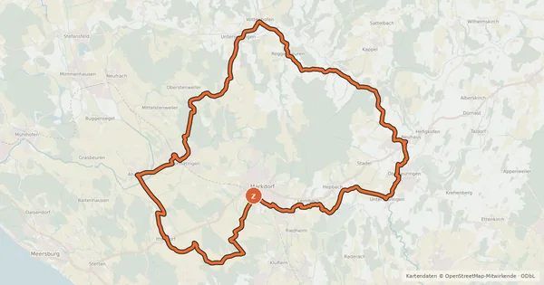 Kartenübersicht der Radroute Apfelradlrunde