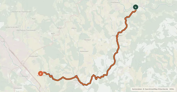 Kartenübersicht der Radroute Apfeltour