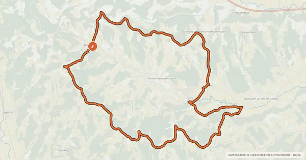Kartenübersicht der Radroute Apfeltour