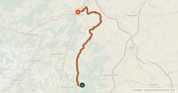 Kartenübersicht der Radroute Appelbach-Radweg