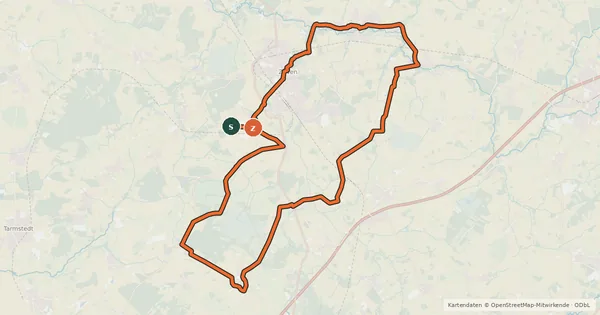 Kartenübersicht der Radroute Archäologieroute Radweg