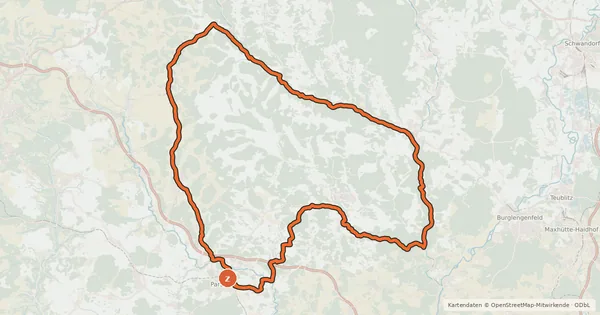 Kartenübersicht der Radroute Arge 10 Hohenfels Radtour