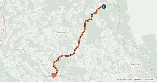 Kartenübersicht der Radroute Aschatal-Radweg