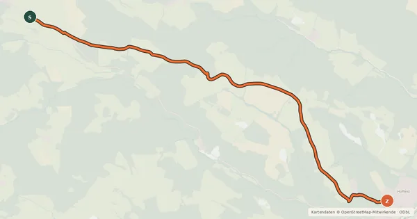 Kartenübersicht der Radroute Aspang Route