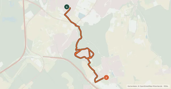 Kartenübersicht der Radroute Aue-Bergwald-Hohenwettersbach