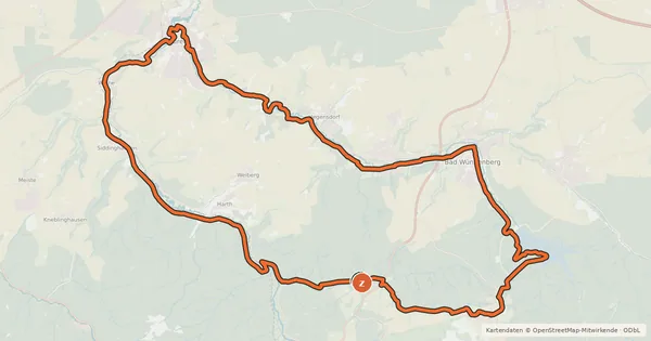 Kartenübersicht der Radroute Auen-Radweg