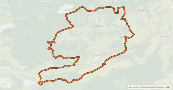 Kartenübersicht der Radroute Auf den Kahlen Pön