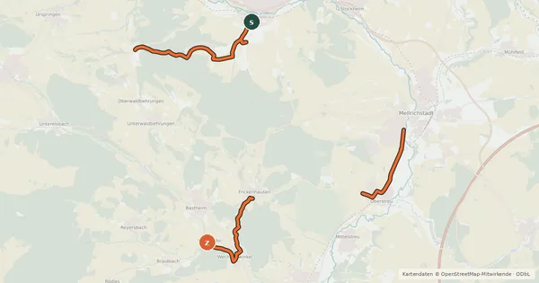 Kartenübersicht der Radroute Auf den Spuren der Kelten