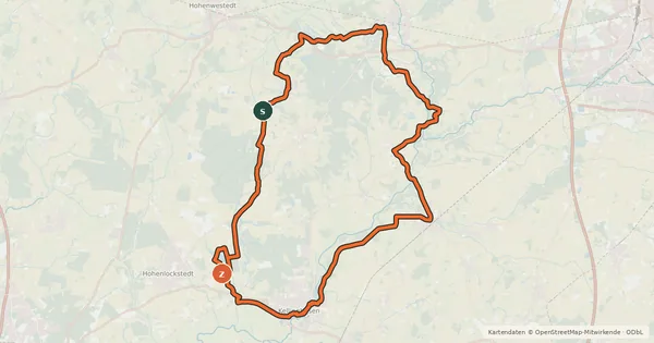 Kartenübersicht der Radroute Aukrug-Erlebnis-Tour