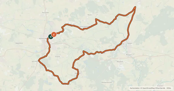 Kartenübersicht der Radroute Aukrug Tour