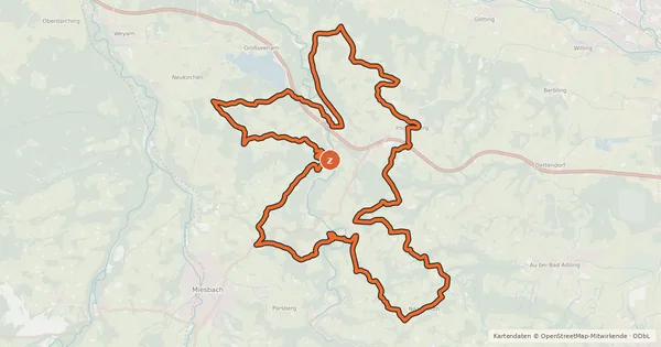 Kartenübersicht der Radroute Ausfahrt Irschenberg