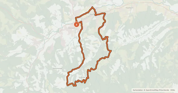 Kartenübersicht der Radroute Aussichtsrunde