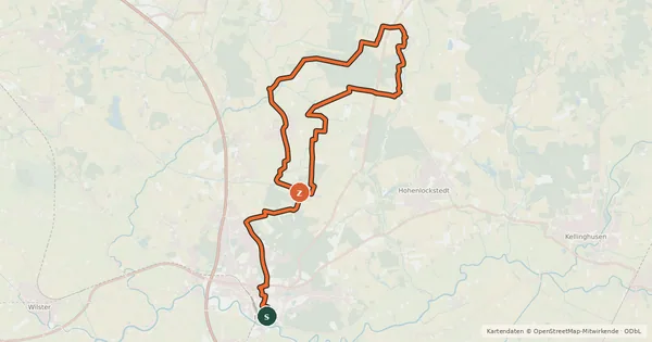 Kartenübersicht der Radroute Auwiesen-Tour