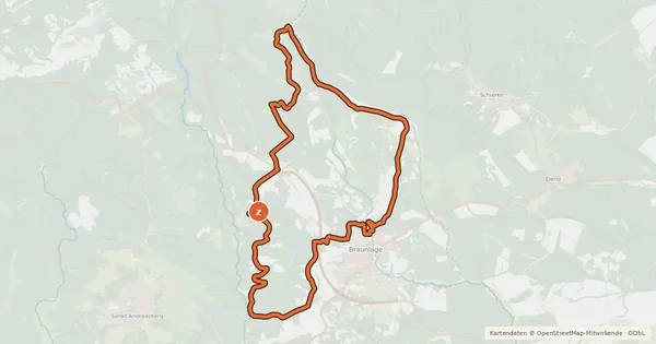 Kartenübersicht der Radroute B1 (Höhenfieber)