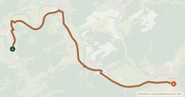 Kartenübersicht der Radroute Bad Berleburg-Arfeld - Hatzfeld