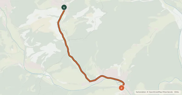 Kartenübersicht der Radroute Bad Berleburg-Elshoff - Hatzfeld