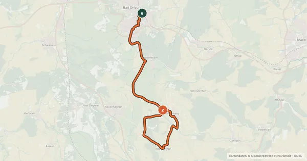 Kartenübersicht der Radroute Bad Driburg Route 3