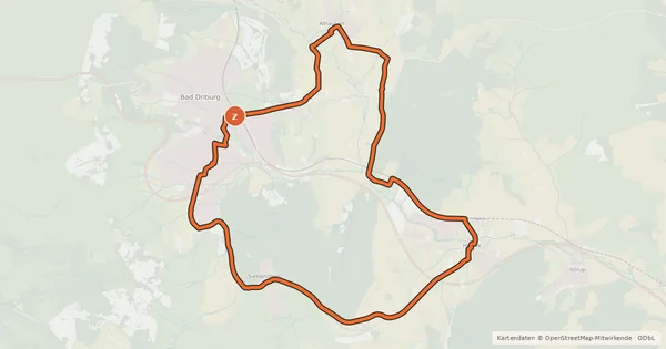 Kartenübersicht der Radroute Bad Driburg Route 4