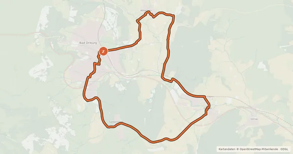 Kartenübersicht der Radroute Bad Driburg Route 5