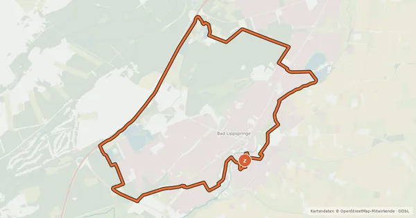 Kartenübersicht der Radroute Bad Lippspringe Radroute LP1