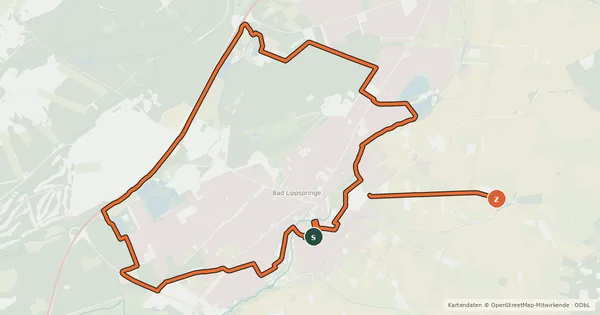 Kartenübersicht der Radroute Bad Lippspringe Radroute LP2