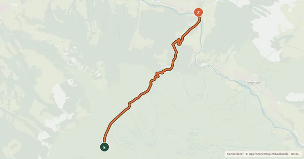 Kartenübersicht der Radroute Bad Oberdorf - Sennalpe Mitterhaus