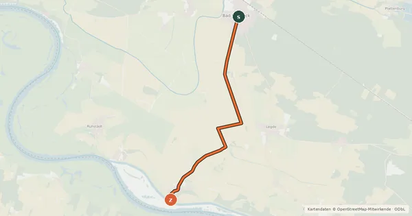 Kartenübersicht der Radroute Bad Wilsnack (40) - Bad Wilsnack (41)