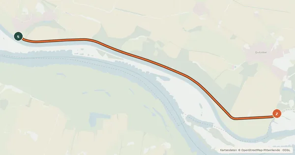 Kartenübersicht der Radroute Bad Wilsnack (41) - Bad Wilsnack (46)