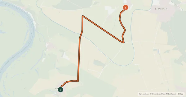 Kartenübersicht der Radroute Bad Wilsnack (43) - Bad Wilsnack (44)