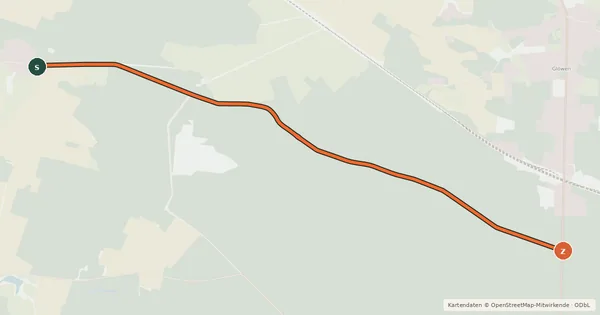 Kartenübersicht der Radroute Bad Wilsnack (47) - Plattenburg (49)