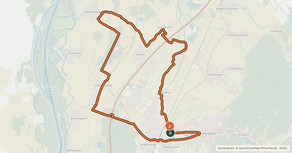 Kartenübersicht der Radroute BärbelTour