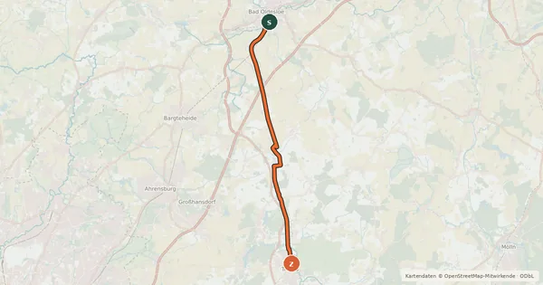 Kartenübersicht der Radroute BahnRadWege
