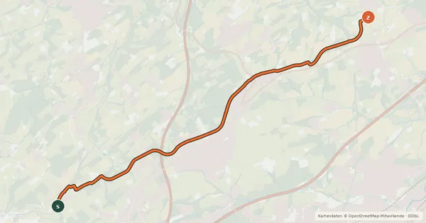 Kartenübersicht der Radroute Bahntrassenweg Sprockhövel-Silschede
