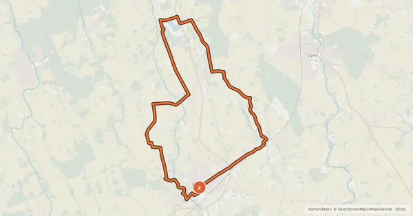 Kartenübersicht der Radroute Bassumer Fahrradrundweg Nord