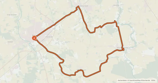 Kartenübersicht der Radroute Bassumer Fahrradrundweg Ost