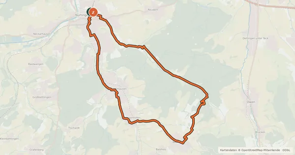 Kartenübersicht der Radroute Bauern & Dichter