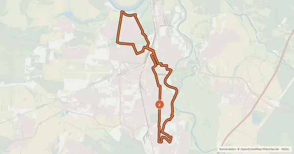 Kartenübersicht der Radroute Bauhaustour