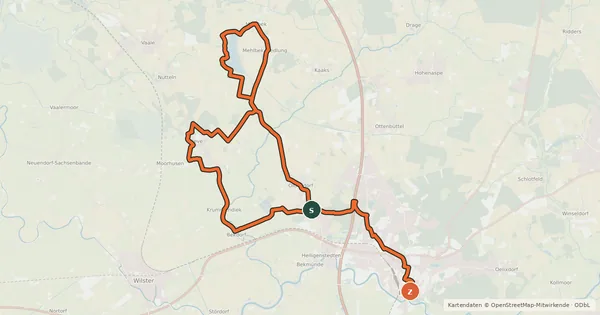 Kartenübersicht der Radroute Bekau-Tour