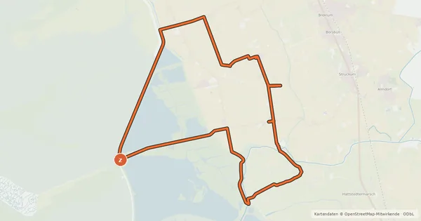 Kartenübersicht der Radroute Beltringharder Route