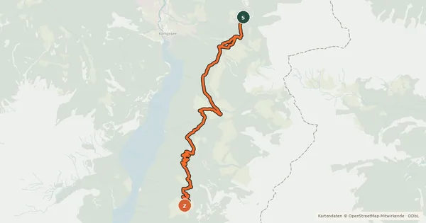 Kartenübersicht der Radroute Berchtesgaden - Gotzenalm