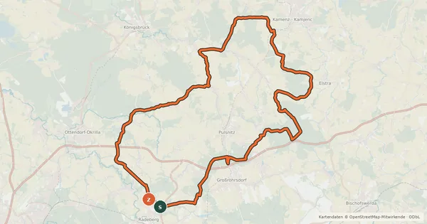 Kartenübersicht der Radroute Berg- und Talroute
