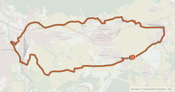 Kartenübersicht der Radroute Bergbauroute