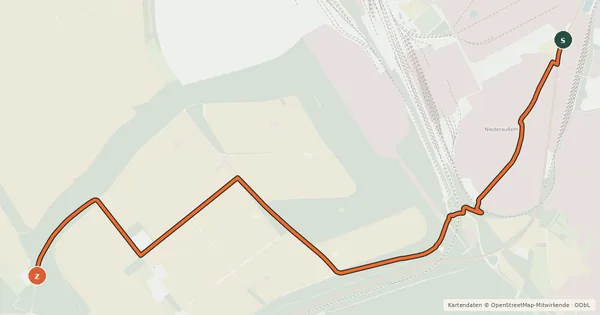 Kartenübersicht der Radroute Bergheim (07) - Bergheim (19)