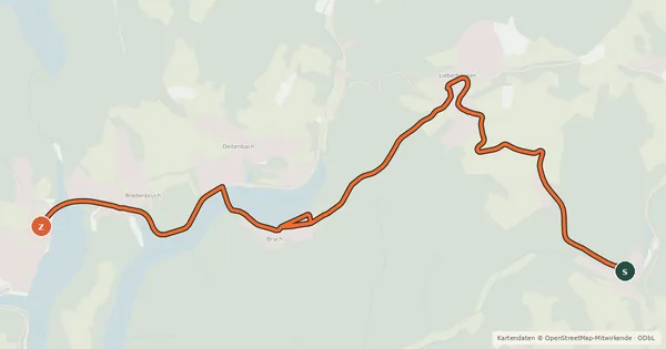 Kartenübersicht der Radroute Bergneustadt (28) - Gummersbach (56)