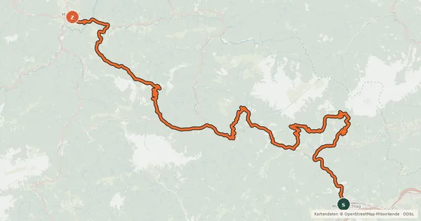 Kartenübersicht der Radroute BergRadlWallfahrt nach Mariazell
